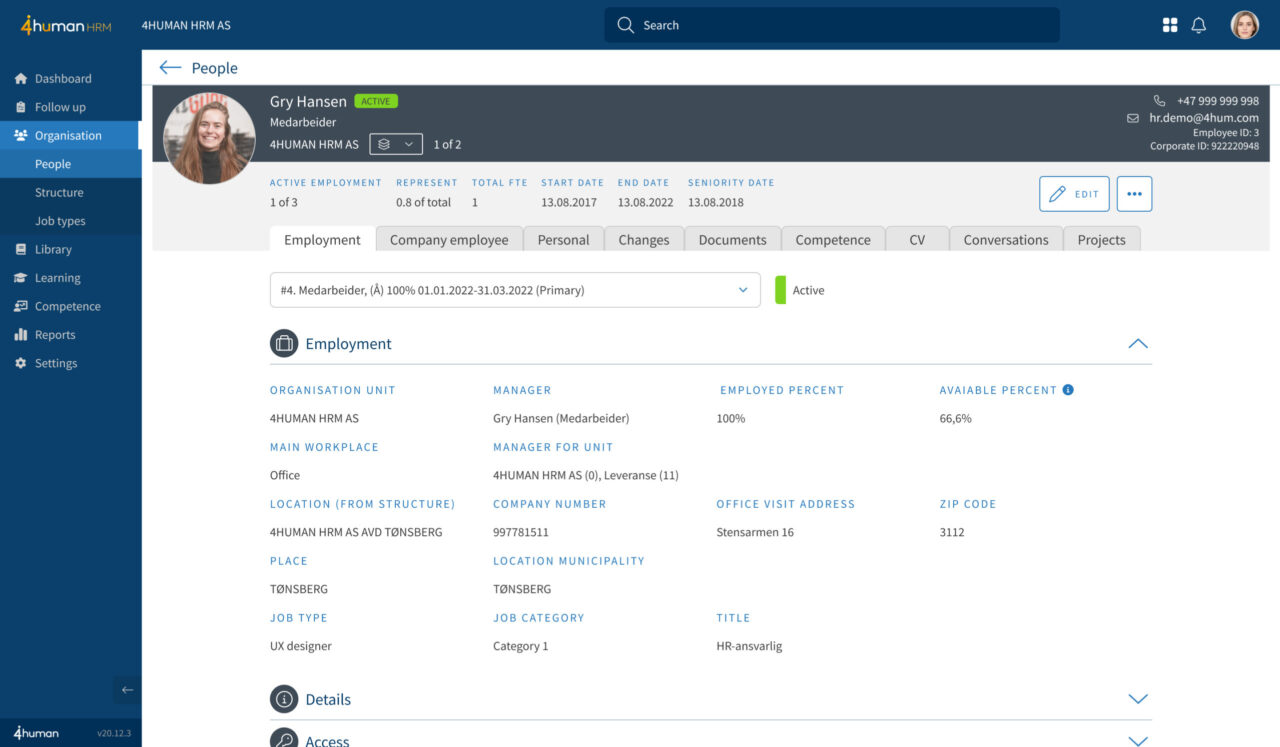 Employee portal for all your employees 4human