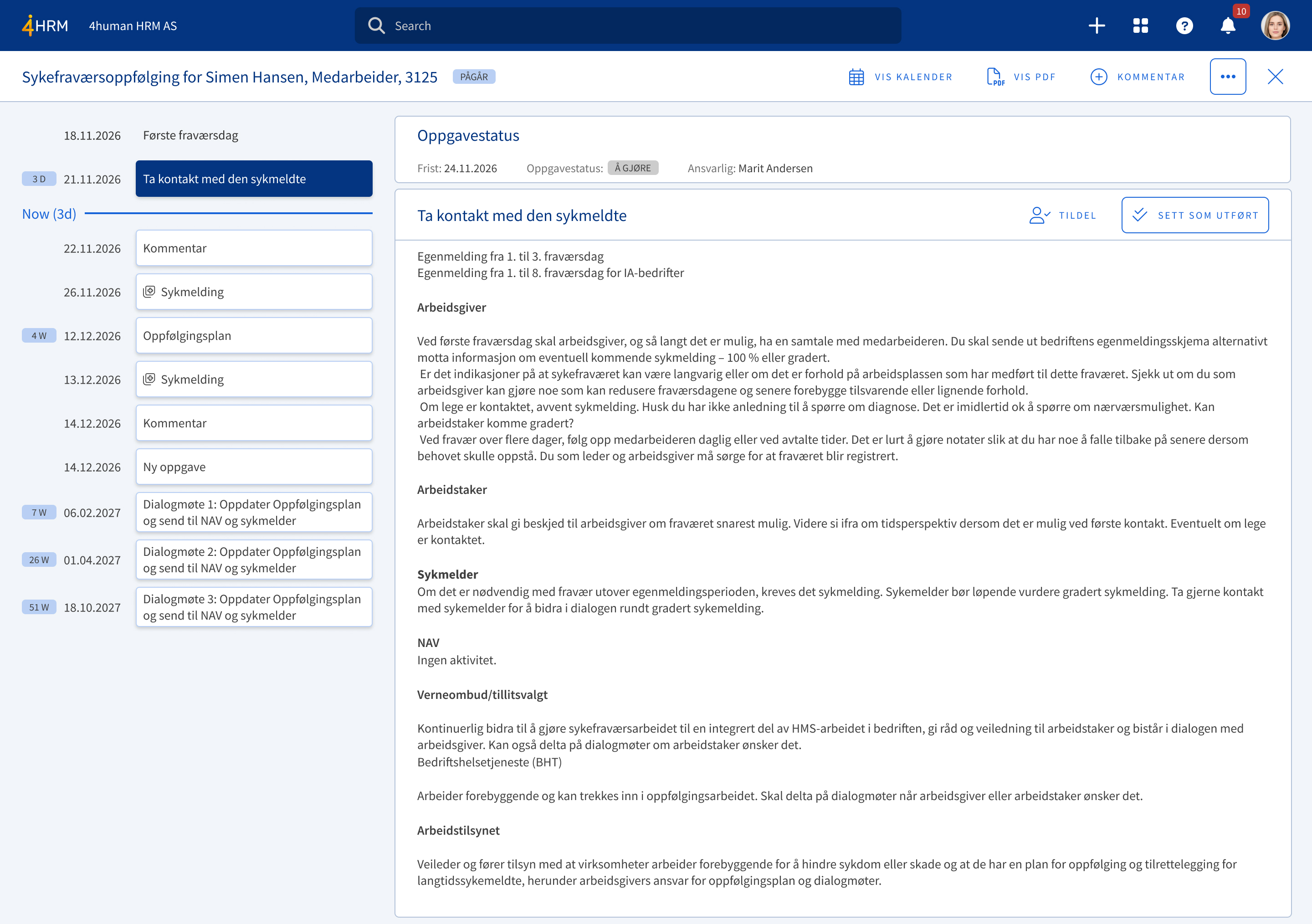 Moduł monitorowania zwolnień lekarskich w 4human HRM