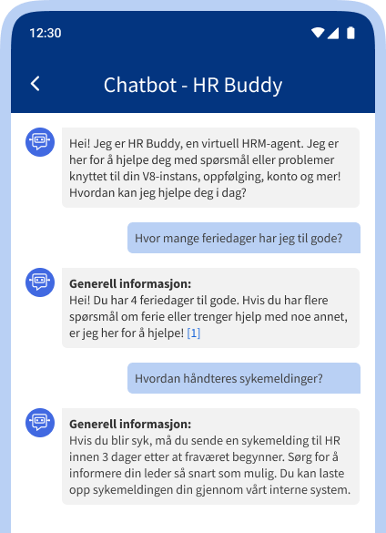 AI i 4human HRM - Chatboten HR Buddy